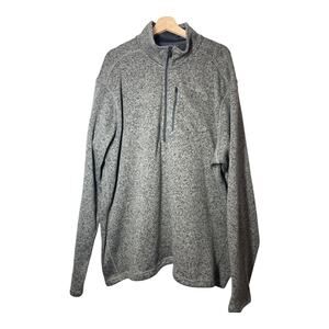 Eddie Bauer Mens 2XLT T Tall Half Quarter Zip Brushed Fleece Shirt Gray